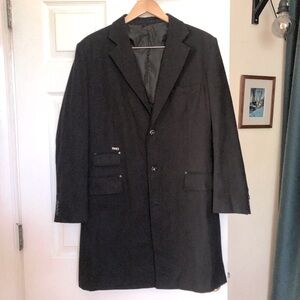 Slim Cotton Coat RWD Denim 100% Cotton Overcoat Fit Black sz S/M